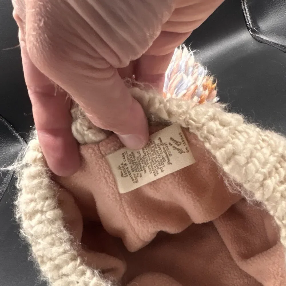 Matilda Jane Beanie Girls OS Knit Pullover Fleece Lined Puff Ball